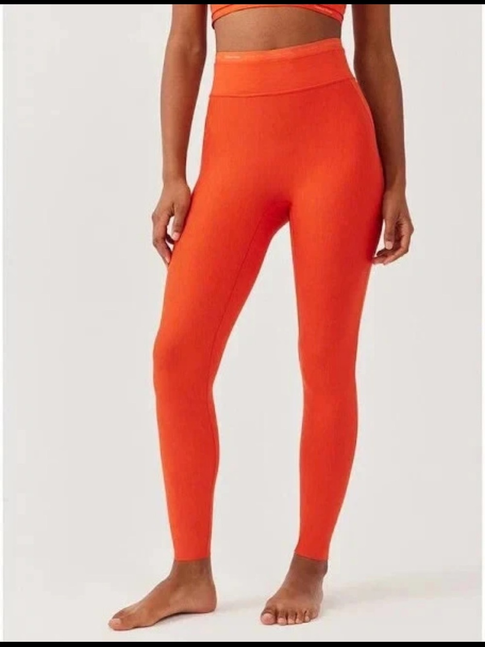 Outdoor Voice High-Waist Paprika Thrive 7/8 Orange Seamless Leggings